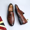 Formal Leather Shoes for Men Tassel Casual Brogue Flats Carved England Mens Dress Shoes Men's Loafers Office Oxford Shoes
