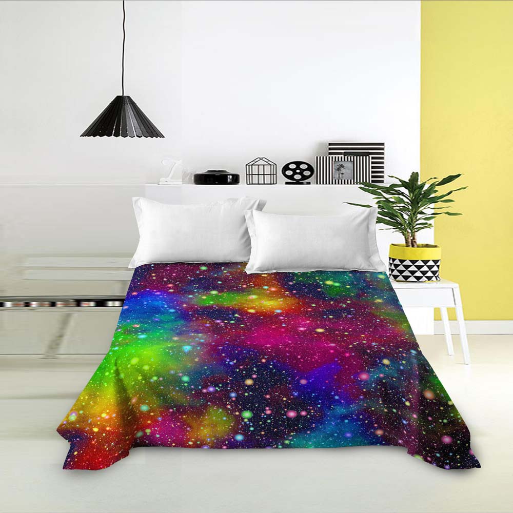 Galaxy Weltraumdruck King Queen Spannbettlaken 3D Sternenhimmel Bettwäsche Laken Universum Weiches Polyester Bettwäsche Leinen für Jungen Teenager Erwachsene
