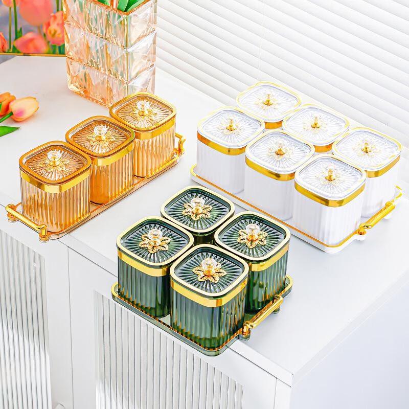 LISM Bernsteinfarbener 6-Fächer Küchenvorratsglas