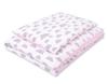 Double-sided 2-piece Cotton Children's Bedding Set - Gray/pink Clouds