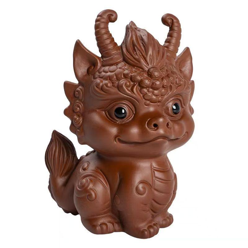 Miniature Dragon Statue Tea Pet Ornament Desktop Tea Decoration Tea Accessories for Farmhouse Office Garden Bookcase Apartment