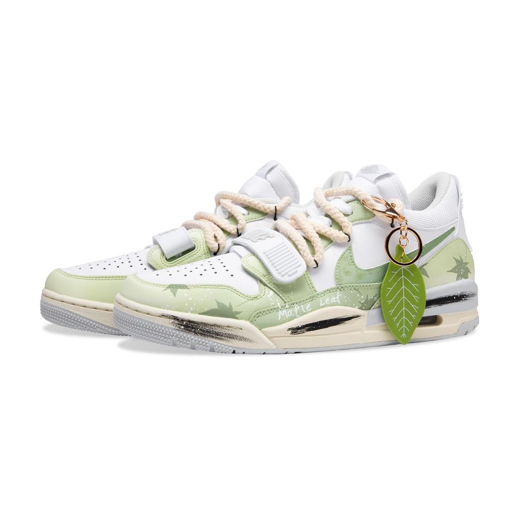 Jordan Legacy 312 One Leaf Knows Autumn Abrasion Resistant Low Top Vintage Basketball Shoes Men's Light Green HJ9199-111(Team348-)