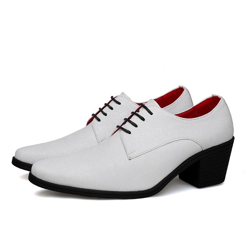 Men High Heels Silver Derby Purple Wedding Dress Dance Business White Elevator Shoes Height Increase Gold Tuxedo Shoes Plus Size