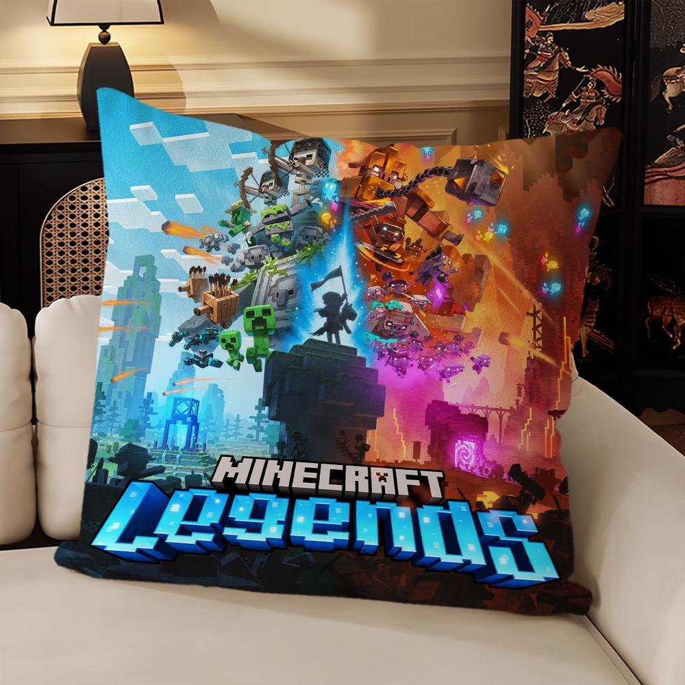 Classic Game Sofa Living Room Bedroom Headboard Backrest Cushion Square Cushion Nap Time M-Mine Block C-Crafts Pillow Case