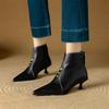 Fashion New Autumn Winter Split Leather Women Boot Shoes for Women Pointed Toe Fashion Boot Handmade High Heels Ankle Boot Zapatos Mujer