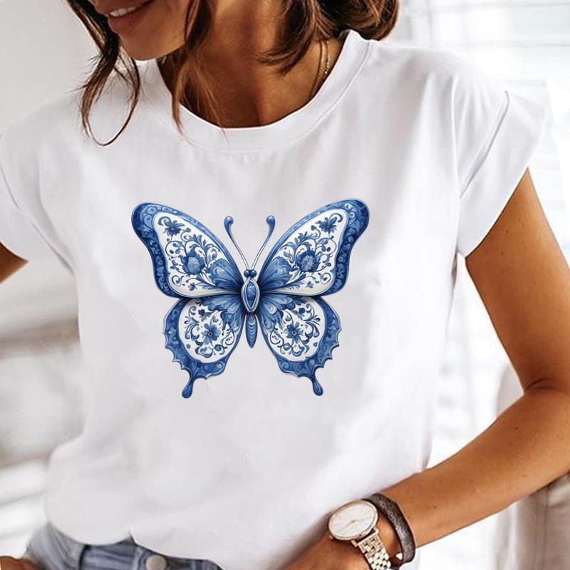 (Asian Size) Women Tee Clothing Casual T Shirt sweet flower trend Fashion Lady Female Top Printed Graphic Short Sleeve T-shirts