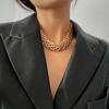 Ingemark Exaggerated Gold Color Wide Choker Necklace Women High Quality Adjustable Chunky Chain Neck Accessories New Jewelry