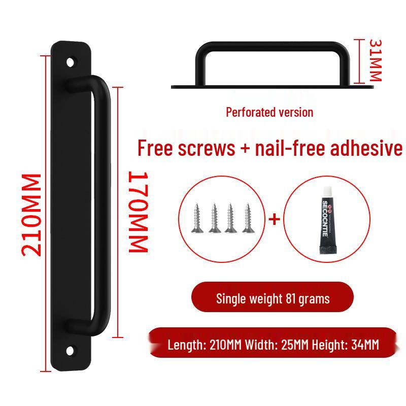 Aluminum Alloy No-Drill Door Handle for Glass, Window, Balcony, Sliding, and Cabinet Doors