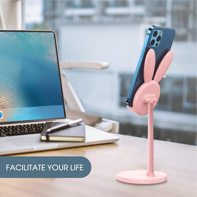 Cartoon Bunny Desktop Mobile Phone Holder Stand Smartphone Tablet Bracket Adjustable Telescopic Lifting Lazy Bracket