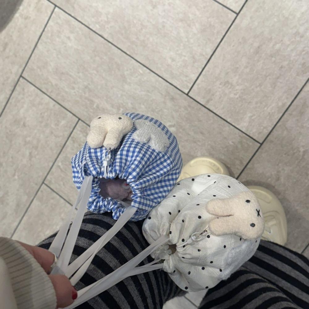Kawaii Miffy Rabbit Drawstring Storage Bag Cute Cartoon Portable Lightweight Small Item Storage Student Girl Cosmetics Organizer