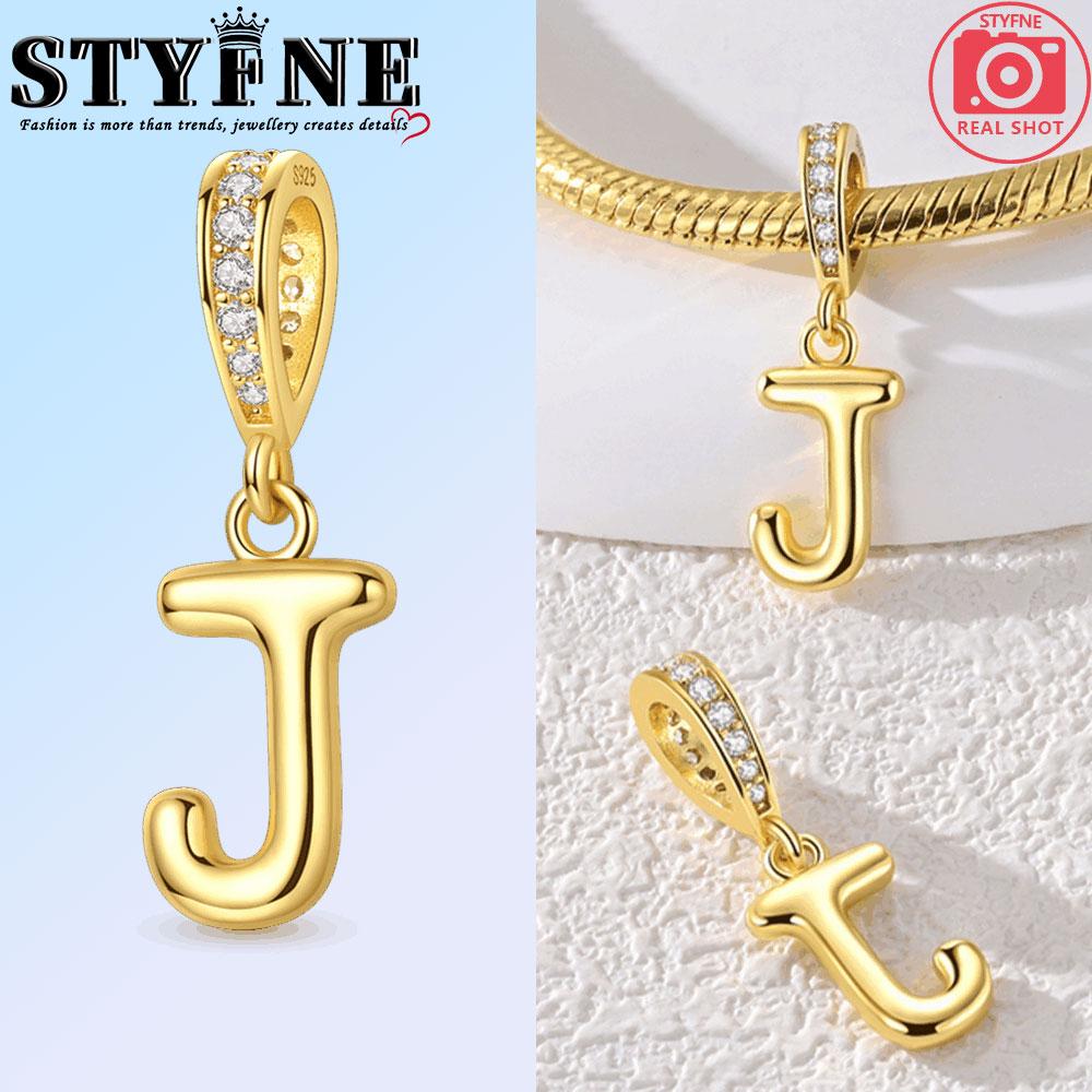 Fit Original Bangle Bracelet Diy A-Z Alphabet Charms Bead Copper Zircon Love Letter Dangle Pendant Jewelry Gift