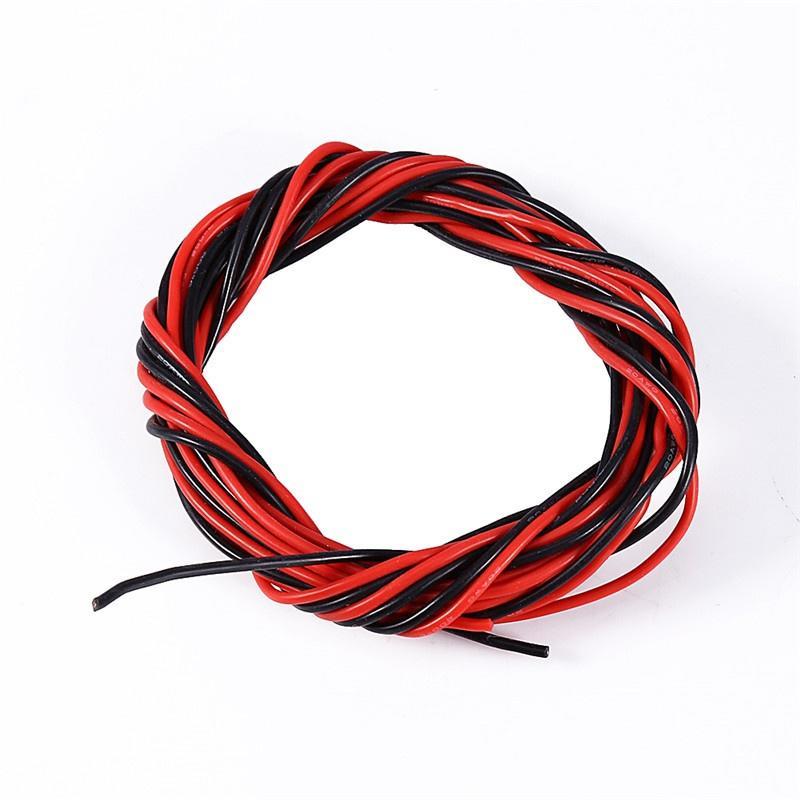 Nya 12/16/18/20AWG 5M gauge flexibel mjuk silikontråd svarta och röda kablar för RC