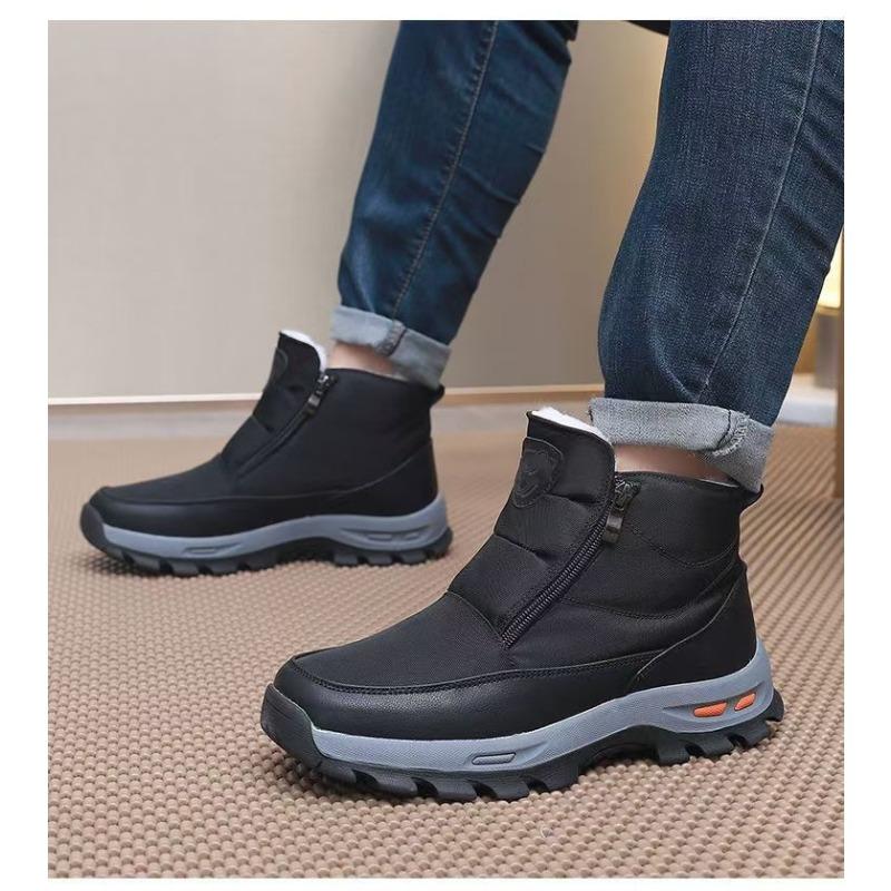 Womens Winter Cotton Boots Soft Sole Non Slip Plush Warm Mom Shoes Furry Snow Boots Flat Ankle Boots