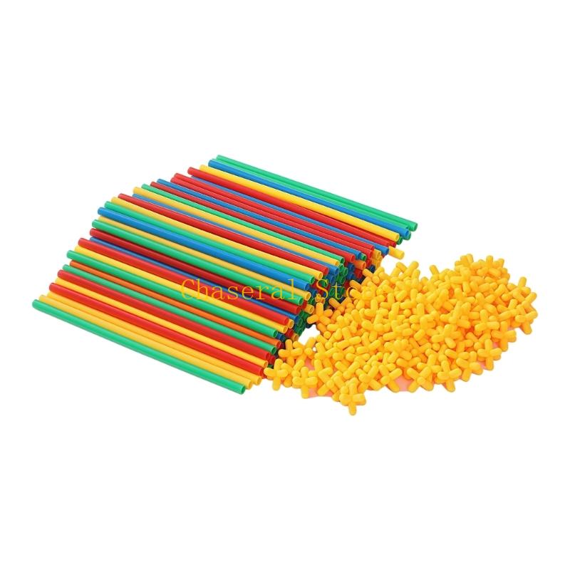 E7Ce Straw Connector Building Set Toy For Toddler Fine Motor Skill Improvement Early Educational Space Thinking Block Toy