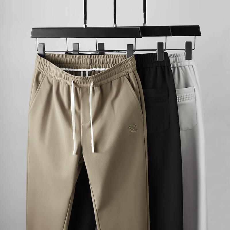 Men's Plus Size Straight-Leg Elastic Waist Casual Pants