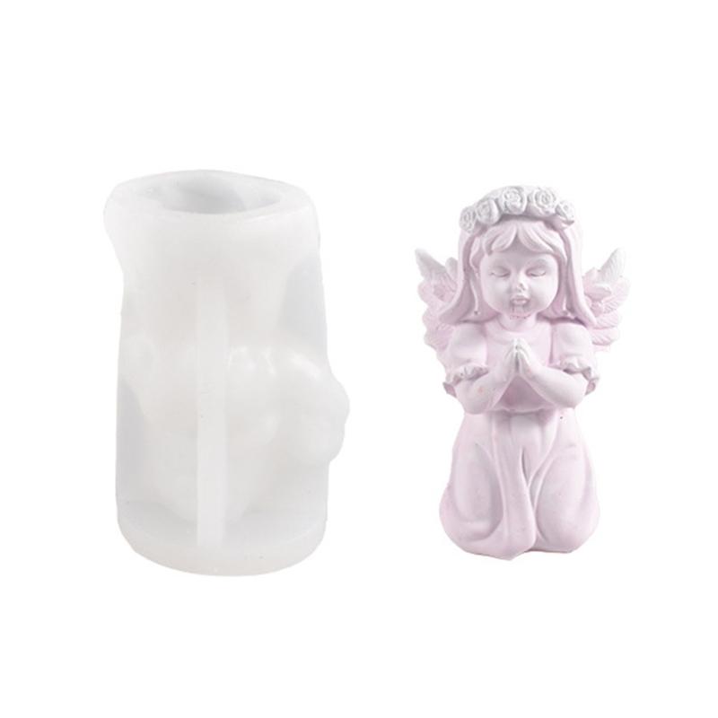 3D Angel Candle Mold Prayer Angel Silicone Resin Mold Aromatherapy Candle Mold Ornaments Mold for DIY Crafts Home Decors
