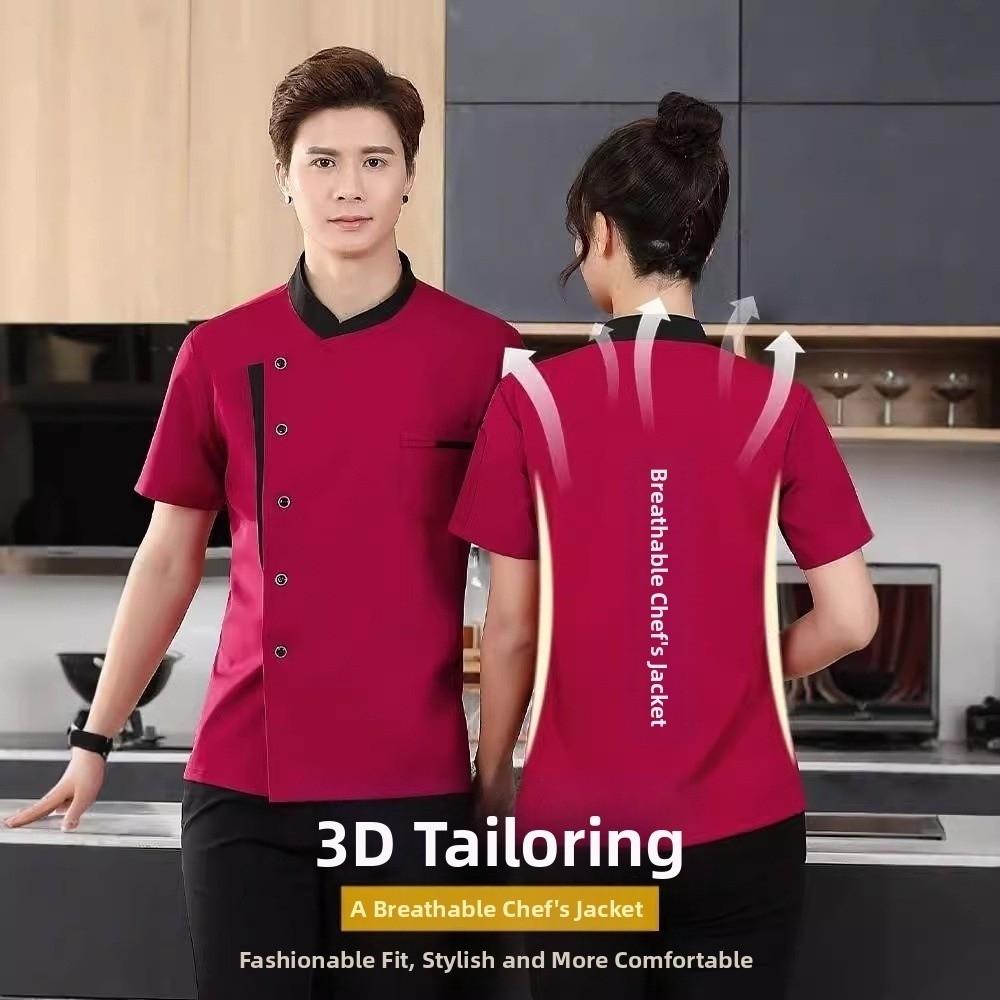 Western Style Chef Jacket Long Sleeve Kitchen Work Clothes Chef Uniform  Fast Food Service