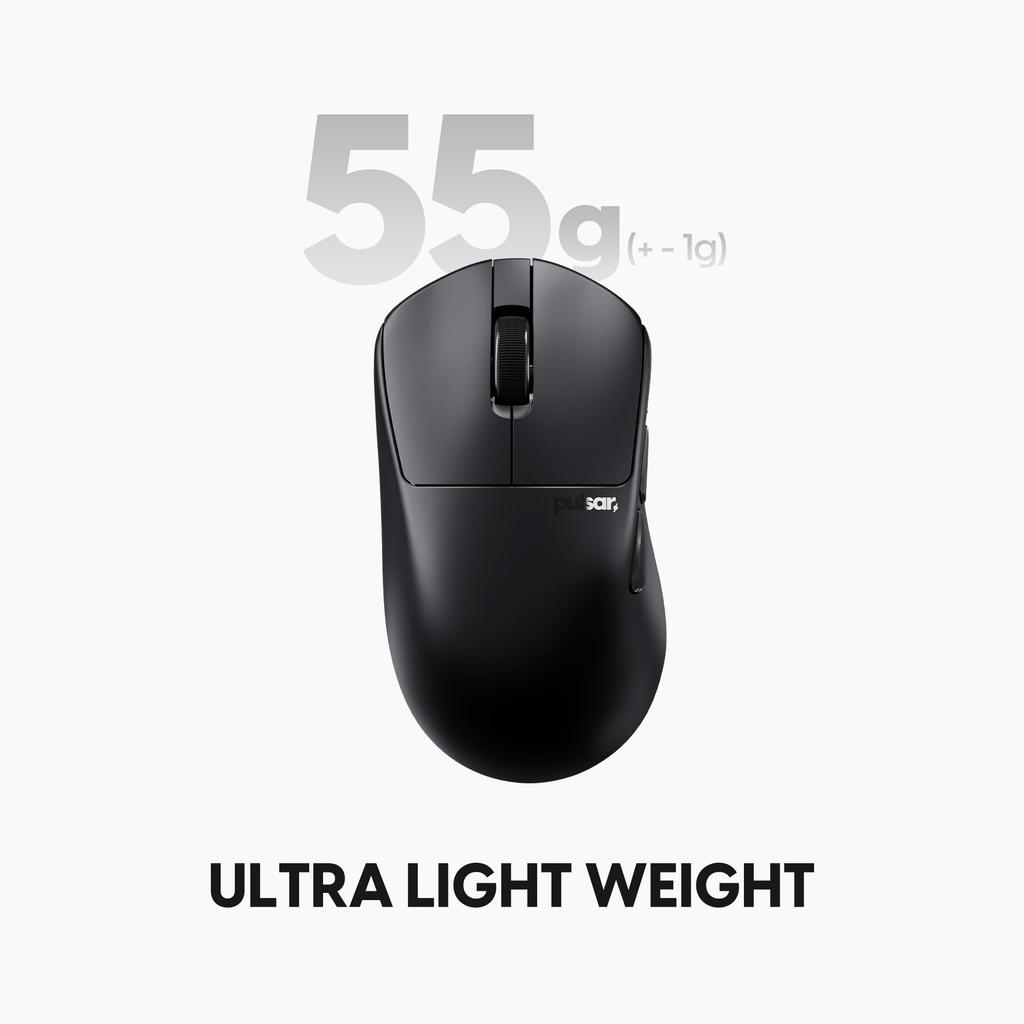 Pulsar Gaming Gears X3 LHD Wireless Gaming Mouse, Ultra-Lightweight (55g), 1ms, 32000 DPI, Optical Swich, XS-1 Flagship Sensor