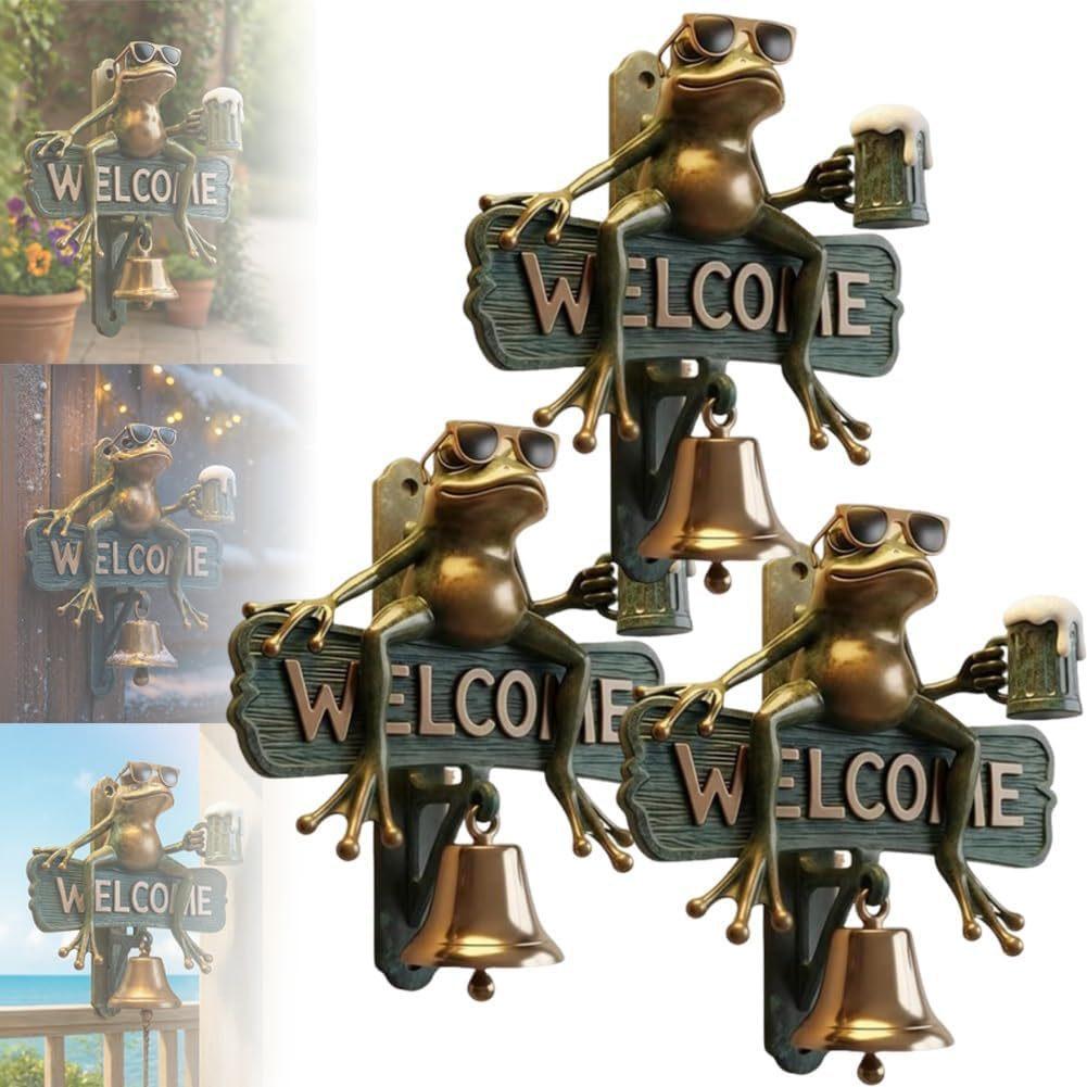 Interesting Durable Retro Welcome Doorbell Outdoor Frog Wind Chime Suitable for Porches Fences or Store Entrances