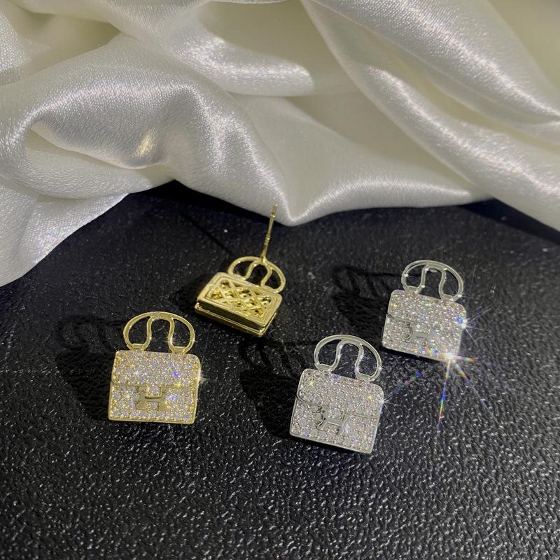 Elegant Korean Style Mini Hoop Earrings with Full Diamonds for Women - Simple, Versatile, and Fashionable