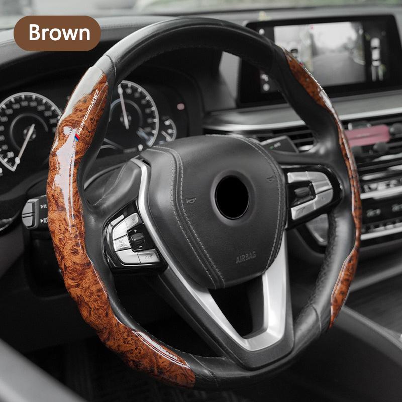 HINW3 2Pcs Car Non-Slip Steering Wheel Cover Protection Accessory For BMW Performance M Power E36 E39 E46 E53 E90 M3 M5 X1 X3 X5 X6 X7