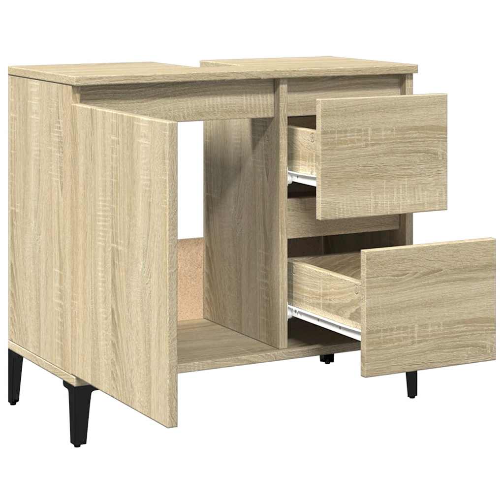 Waschtischunterschrank, Unterschrank Unter Dem Waschbecken, Schrank Ohne Waschbecken, Sonoma-Eiche 65x33x60 Cm
