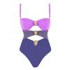 2025 European Gold-Plated Cutout One-Piece Swimsuit for Women - Color Block Design