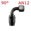 Universal AN4/AN6/AN8/AN10/AN12 Straight 0°/45°/90°/120° Degree Oil Fuel Swivel Hose End Fitting CPE Oil Hose End Adaptor Black