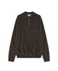 Belief Wool Pique Long Sleeved Polo Knit (Melange Wood)