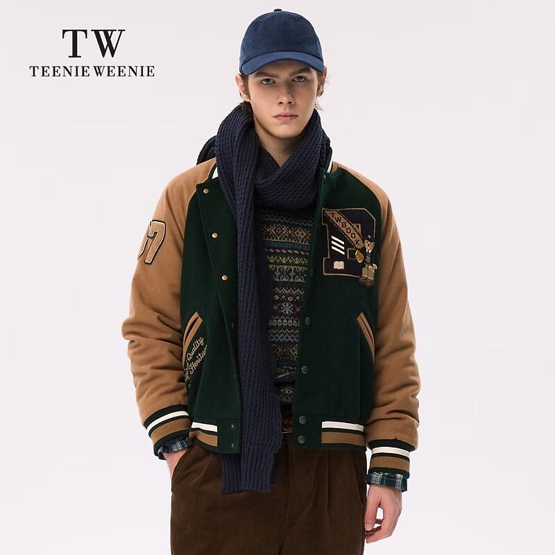 Teenie Weenie Men's Cartoon Bear Wool Blend Overcoat 2024 Winter