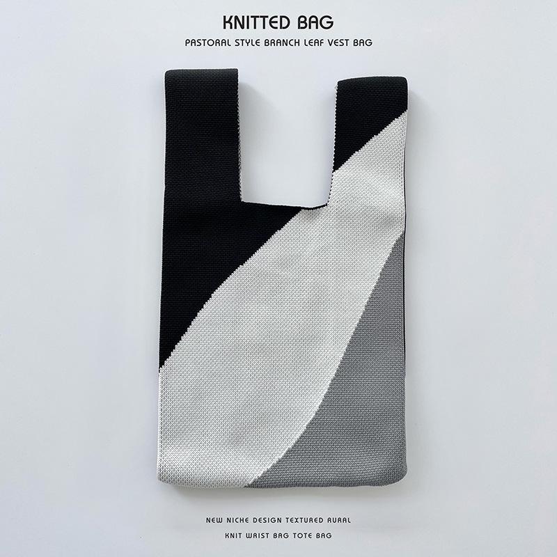 Colorful Knitted Handbags: Women's Fashion Shoulder Bags & Vest Waistcoat Styles