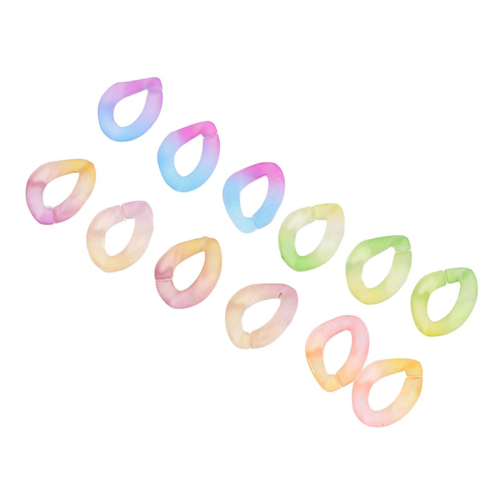 50 Pcs Chain Link Colorful Detachable Acrylic Open Chain Link Jewelry Making Chain Buckle Decoration