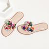 Fashion Summer Colorful Sequins Decorated Women Flip-flops Light Comfortable Low Heel Slippers for Women Beach Sandals Bohemian Slippers