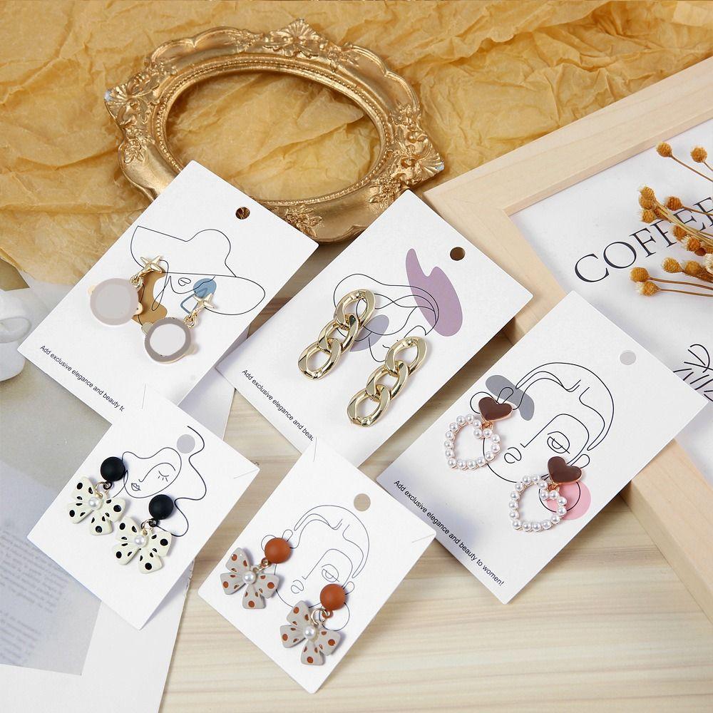 100PCS Paperboard Necklace Paper Card Beauty Jewelry Cardboard Earring Display Card  Jewelry Packing