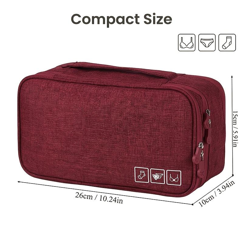 Travel Underwear Organizer Foldable Zipper Pouch Lingerie Bra Sock Hanging Durable Fabric Space Saving Suitcase Storage Gear