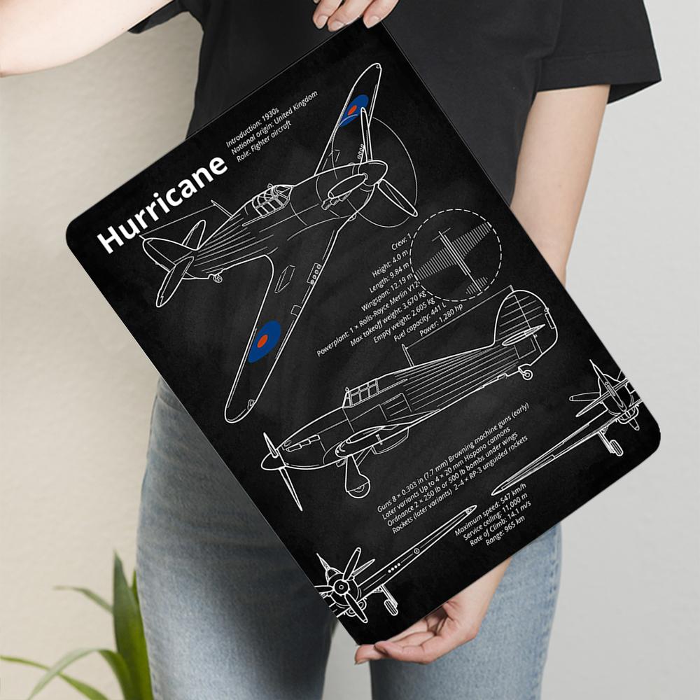 WWII Classic Hurricane Fighter Military Decorative Metal Sign Vintage Aircraft Poster Living Room Study Bar Wall Art