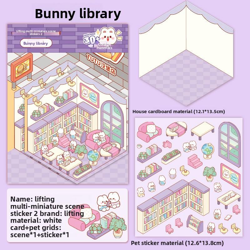 DIY Journamm Storage Stickers Scene Miniature Stickers Cabin Scene Stacking and Pasting Hand Account Scrapbooking Materials Kit