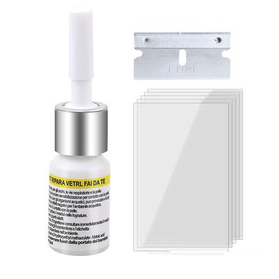 Strumenti per Riparazione Vetro Finestrino Auto Parabrezza Riparazione Rapida Vetro Incrinato Kit Ripristino Graffi Auto Crepa Fluido di Riparazione Fai da Te