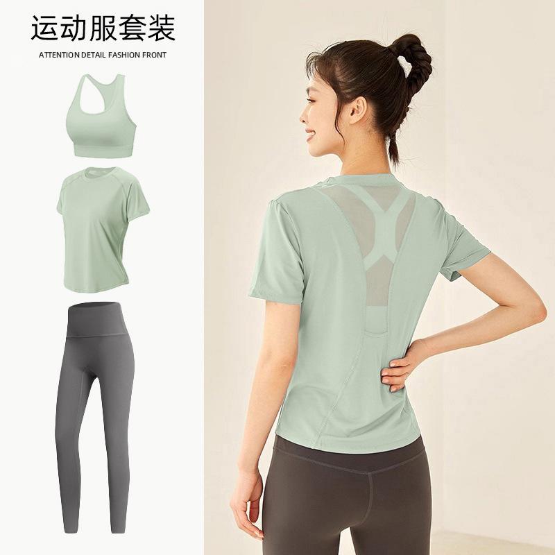 Tennis suit women's short-sleeved training clothes outdoor running quick-drying clothes thin badminton T-shirt fitness clothes