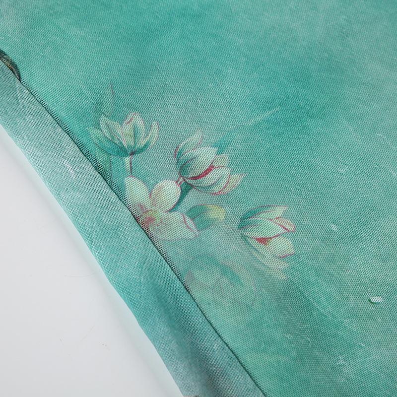 Women's Retro Pastoral Style Butterfly Flower Print Swing Collar Sleeveless Vest Dress Waist Slimming Temperament Royal Sister Dress