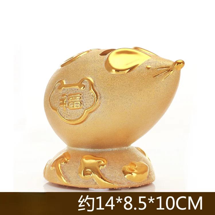 1PCS handmade ceramic cute twelve zodiac monkey chicken dog mouse dragon piggy bank home storefront front desk decoration