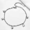 Minimalist 18K Gold Plated Heart Pendant Stainless Steel Bracelet 175cm Adjustable Women Fashion Jewelry