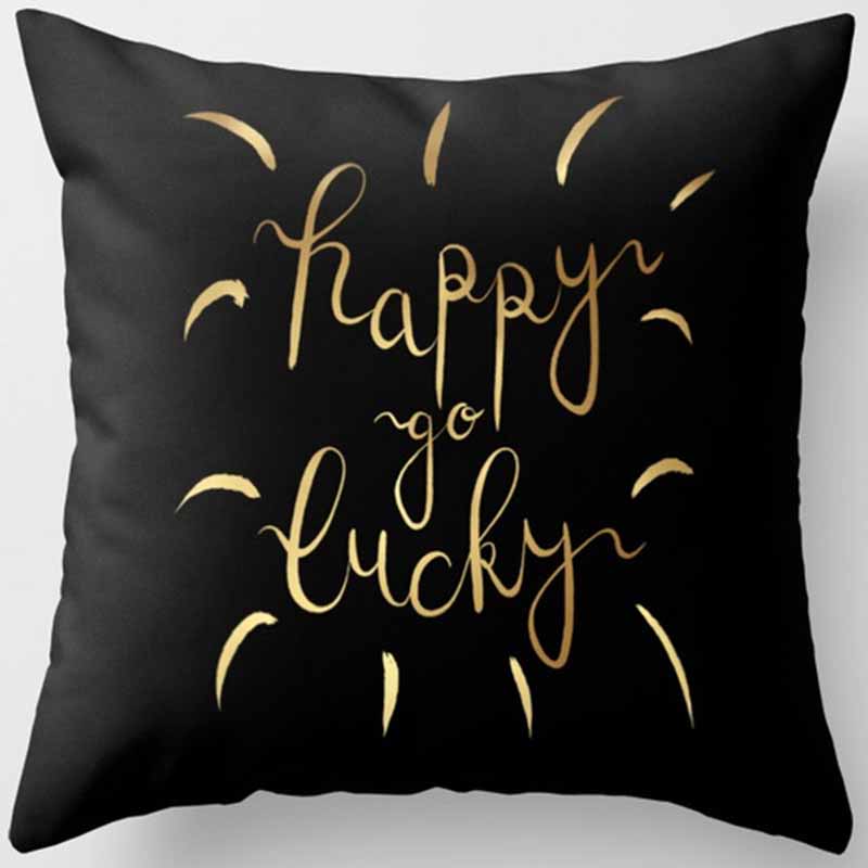 Black and Yellow Square Pillowcase, Home Decoration, Car Sofa Cushion Cover 45cm*45cm