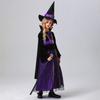 Children's Halloween Purple Style Witch Characters Dress Up Stage in Masquerade Costumes