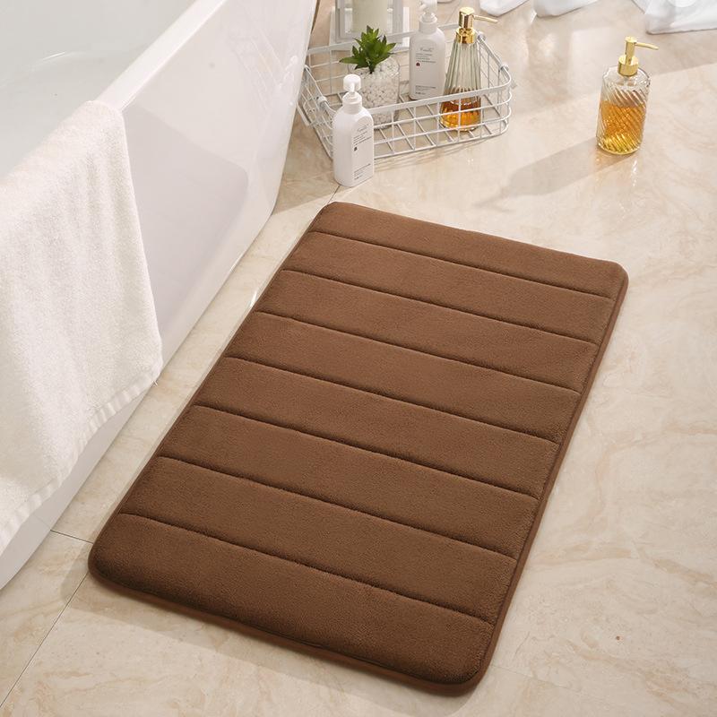 Thickened Bathroom Absorbent Floor Mat, Toilet Toilet Door Non-Slip Mat, Household Coral Fleece Absorbent Quick-Drying Floor Mat