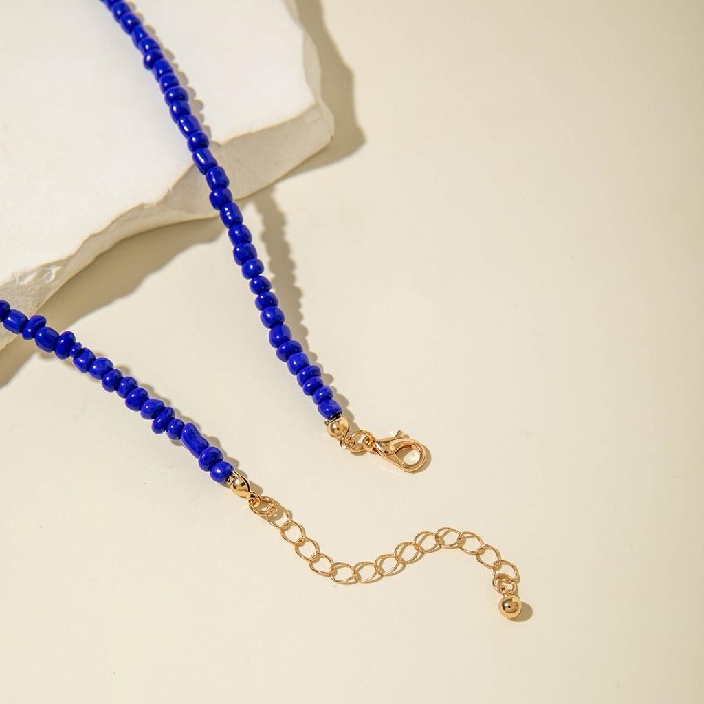 Bohemian Starfish Pendant Pearls Bead Necklace Adjustable Length Portable Jewelry for Beach Vacation and Parties