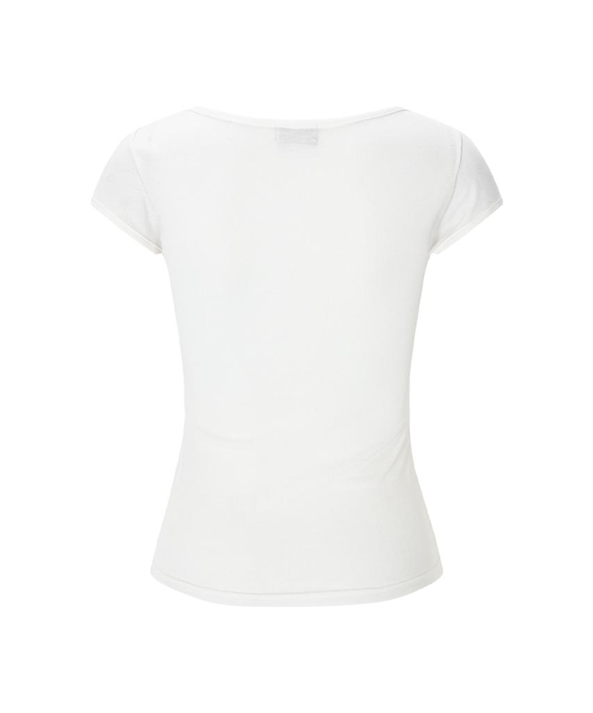 Peullijeunopallou Heren Corset Short Sleeve Top (Ivory)