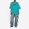 Balenciaga Mosaic Logo BB Alphabet Loose Hole Distress Short Sleeve Unisex Blue 651795TKVF53660