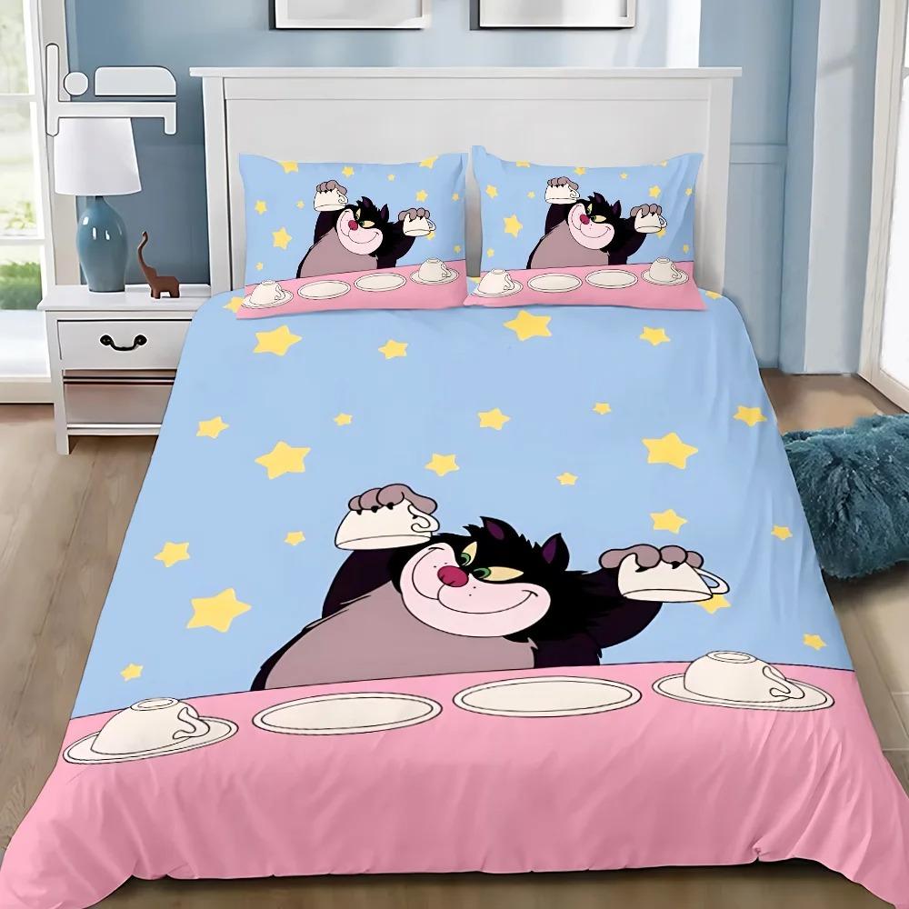 Bettbezug Kissenbezug Bettwäsche-Set Niedliche Lucifer Katze Erwachsener Junge Mädchen Schlafzimmer Dekoration Kinder Geschenk Einzel Doppel Große Größe