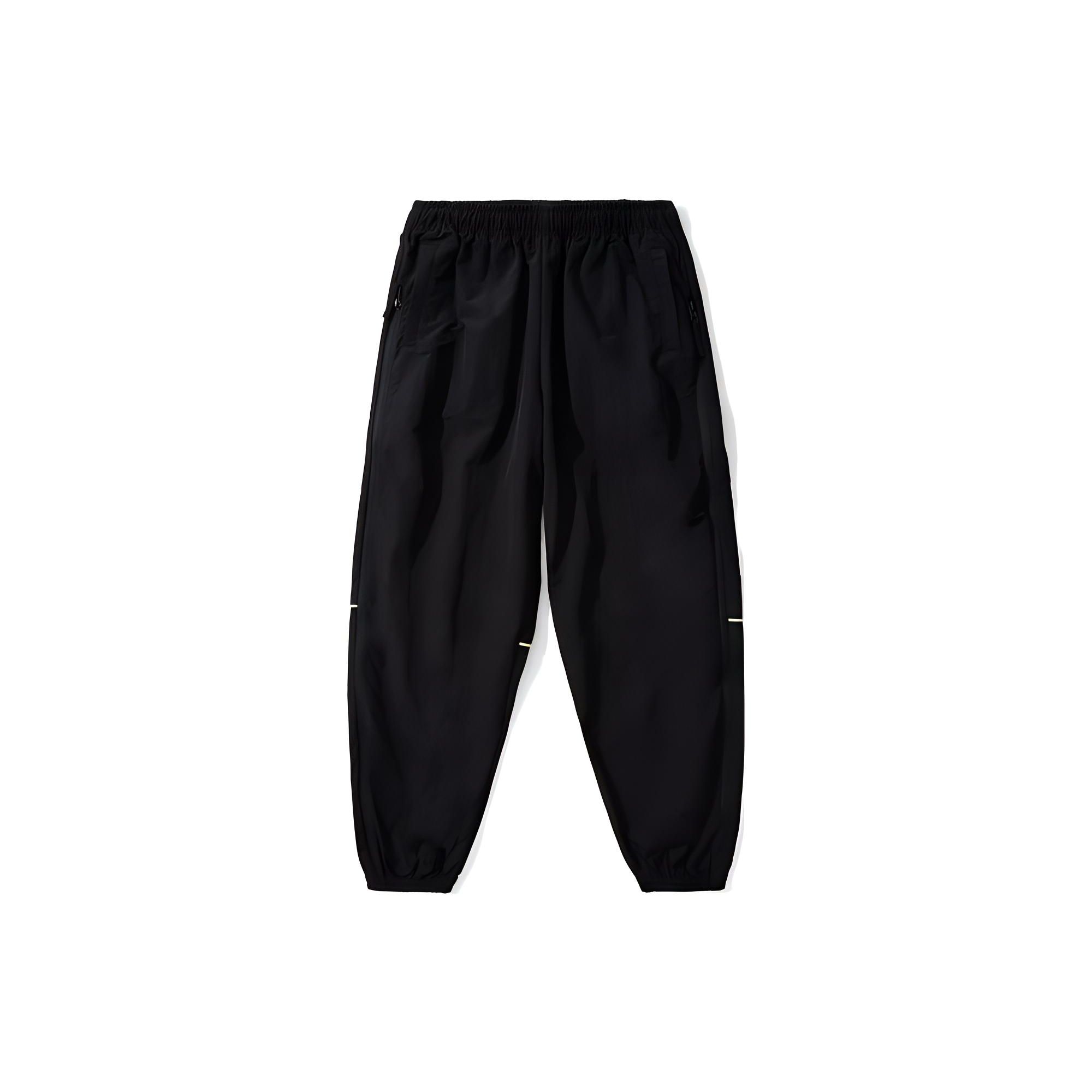 

Li Ning Sports Fashion Series однотонные свободные трикотажные джоггеры со средней талией и манжетами, женские джоггеры, черные AYKR442-1 XXL